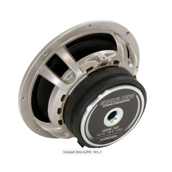 Ground Zero GZHC 165.2 2-drożny pasywny zestaw głośnikowy Sound Quality o średnicy woofera 165 mm. Moc woofera 130 W RMS